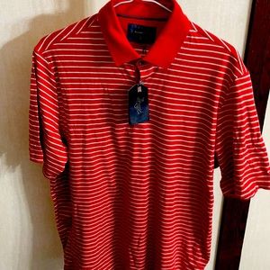 Ashworth red striped polo shirt